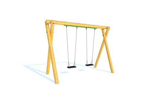 Timber Swing (2.4M) with Two Flat Seats